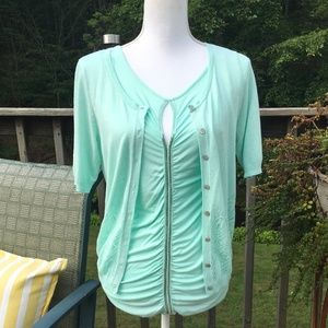 Vintage Willi Smith mint green size M sweater set